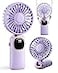 coldSky Portable Handheld Fan 4000mAh Battery Operated 3 in 1 Multifunction Personal Travel Fans with Digital Display 90 Foldable Desk Fan with Base 5 Speed Lash Fan for MakeupCommuteOffice