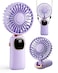 coldSky Portable Handheld Fan 4000mAh Battery Operated 3 in 1 Multifunction Personal Travel Fans with Digital Display 90 Foldable Desk Fan with Base 5 Speed Lash Fan for MakeupCommuteOffice