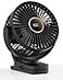 TUNISE Mini Clip on Fan Battery Operated Desk Fan Digital display3 Speeds Adjustable Bidirectional 360 Adjustable Super Strong Wind Portable Fan for Home Office Stroller Camping Black