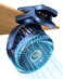 buywoo Portable Mini Personal Fan Small Rechargeable Battery Powered Stroller Fan for Desk Strong Clamp Grip 360 Rotation 3Speed LED Display Clip On Cooler for Bed Golf Cart Office Blue
