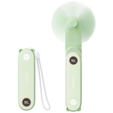SWEETFULL Portable Handheld Mini Fan with LED Display 3in1 Personal Foldable USB Rechargeable Hand Held Fan Flashlight for Travel Lash Eyelash Cute Small Pocket for Women Girls