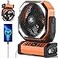 KITWLEMEN Camping Fan with Light 20000mAh Rechargeable Battery Tent Fan 112Hrs Max 8 Speeds Digital Display Timer Auto Oscillation 270 Pivot Hook for Garage RV Hurricane CoBranded with MORECORE