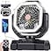AVV 20000mAh High Speed Portable Camping Rechargeable Fan with Remote Control Battery Powered with Auto Oscillating with Camping Essentials Accessories for Outdoor Beach Patio Tent Black