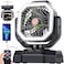 AVV 20000mAh High Speed Portable Camping Rechargeable Fan with Remote Control Battery Powered with Auto Oscillating with Camping Essentials Accessories for Outdoor Beach Patio Tent Black