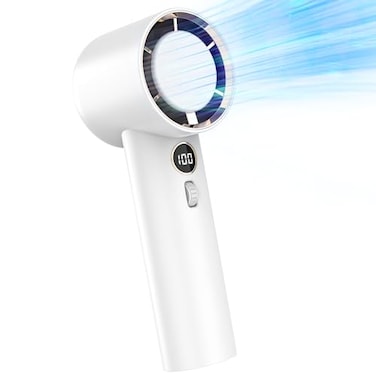 WAFTING Portable Handheld Fan5000mAh High Speed Turbo Personal Fan with 100 Speed Adjustable Up to 17 Working Hours Digital Display for Travel Outdoor Hot FlashesWhite