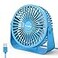 FARADAY USB Desk Fans 5 Inches Portable Table Fans 360 Head Rotation Small Personal Desktop Fan for Home Office 3 Speeds Blue