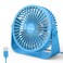 FARADAY USB Desk Fans 5 Inches Portable Table Fans 360 Head Rotation Small Personal Desktop Fan for Home Office 3 Speeds Blue