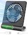 Tevelecin Small Desk FanRechargeable USB Fan Battery OperatedUltra Quiet Strong Wind 3 Speeds Travel Fans
