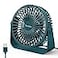 FARADAY USB Desk Fans 5 Inches Portable Table Fans 360 Head Rotation Small Personal Desktop Fan for Home Office 3 Speeds Deep Green