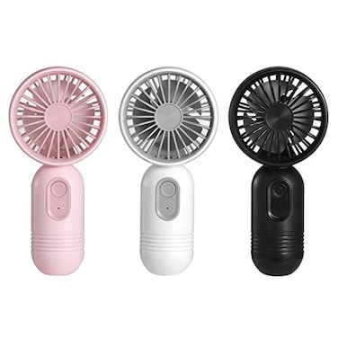 VanSmaGo Portable Mini Fan 3pack Handheld Personal Small Fan with 3speed for Travel USB Rechargeable Battery Operated Eyelash Fan BlackWhitePink