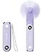 SWEETFULL Portable Handheld Mini Fan with LED Display 3in1 Personal Foldable USB Rechargeable Hand Held Fan Flashlight for Travel Lash Eyelash Cute Small Pocket for Women Girls