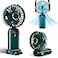 Aucoofany Portable Handheld Fan 12 hours Upgrade 3200mAh Mini Fan Handheld with LED Display 90 Foldable 5 Speed WindHand HeldNeckDesk 3 in 1 Hand Held Fans Makeup Fans for Women Green