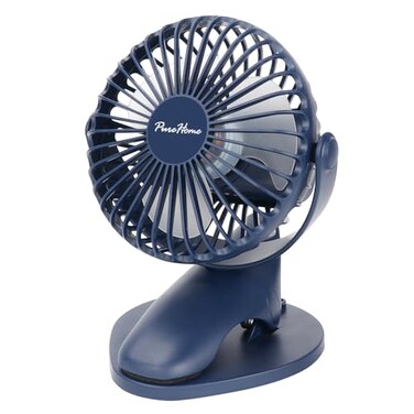 PureHome Portable Clip Fan Battery Operated3 Speeds USB Rechargeable Mini Table Fan with Strong Airflow360Rotation Ultra Quiet Personal Desk Fan for Home Office Bedroom Dorm Stroller Camping DeepBlue