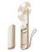 Aecooly Slim Portable Fan 2 Pack Thin Handheld Fan USB Rechargeable Mini Personal 24H Max Cooling Time Battery Powered Small Foldable Pocket for Travel Summer Gifts for Women Beige