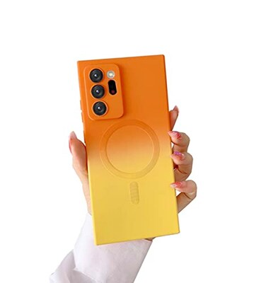 Doowear Galaxy Note 20 Ultra Case Magnetic Support Magsafe Charger Wireless AntiScratch Shockproof Camera Protection Gradient Silicon Phone Cover Case for Samsung Galaxy Note 20 Ultra 69Orange