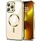 Hython Magnetic Clear for iPhone 13 Pro Case with Camera Lens Protector Compatible with MagSafe Luxury Plating Edge Slim Soft TPU Cover Protective Phone Case for iPhone 13 Pro 61 Gold