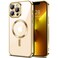 Hython Magnetic Clear for iPhone 13 Pro Case with Camera Lens Protector Compatible with MagSafe Luxury Plating Edge Slim Soft TPU Cover Protective Phone Case for iPhone 13 Pro 61 Gold