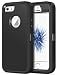 Jelanry for iPhone 5 5S SE 1st Generation 2016 Rugged Series Case Black Heavy Duty Shockproof Dual Layer Protective Shell Antiscratches Nonslip Bumper Hybrid Matte Armor Back Cover Phone Case