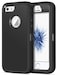 Jelanry for iPhone 5 5S SE 1st Generation 2016 Rugged Series Case Black Heavy Duty Shockproof Dual Layer Protective Shell Antiscratches Nonslip Bumper Hybrid Matte Armor Back Cover Phone Case