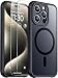 SPIDERCASE for iPhone 15 Pro Max Case Magnetic Translucent Matte Case with 2PCS Tempered Glass Screen Protector Slim Phone Case for iPhone 15 Pro Max 67 Black