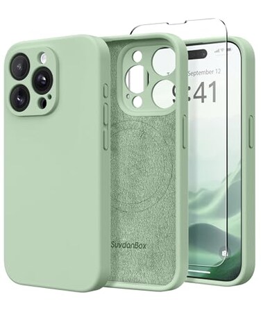 SuydanBox Magnetic for iPhone 14 Pro Case Compatible with MagSafe Full Camera ProtectionScreen Protector Silicone Shockproof Protective Phone Case for iPhone 14 Pro 61 Light Cyan