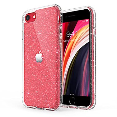 ULAK Compatible with iPhone SE 20202022 Case iPhone 87 case Clear Glitter Soft TPU Cover Shockproof Transparent Protective Phone Case 47 Inch