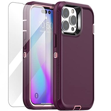 AICase for iPhone 14 Pro Max Case67 with Glass Screen Protector Heavy Duty Drop Protection Full Body Rugged ShockproofDust Proof Military Protective Tough Durable for iPhone 14 Pro Max 677