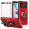 Ailiber for TCL ION VX Case with Screen Protector Tempered Glass Ring Kickstand for Magnetic Car Mount Military Grade Shockproof Protective Cover for TCL 40 ZT430WRed