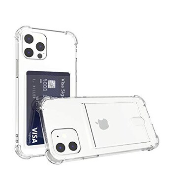 ANHONG Upgrade Clear Card Case Compatible with iPhone 1212 Pro 61 inch Slim Fit Thin Protective Soft TPU ShockAbsorbing Wallet Case with Card Holder