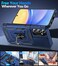 BaHaHoues for Samsung Galaxy A15 5G Case with Screen Protector Slide Camera Lens CoverBuiltin 360Rotate Magnetic Ring Stand Shockproof Protective Phone Case for Samsung A15 5G Case Blue