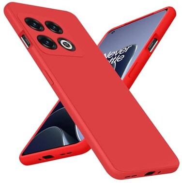 Bastmei Designed for OnePlus 10 Pro 5G Case Flexible TPU SiliconeSoft Interior Minimalist Phone Cases Camera Protection Shockproof AntiScratch Lightweight Matte Cover for OnePlus 10 Pro Red