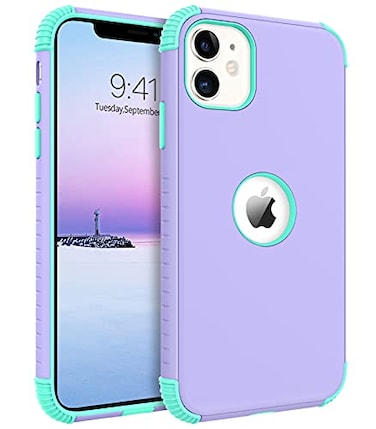 BENTOBEN for iPhone 11 Phone Case Heavy Duty 2 in 1 Full Body Rugged Shockproof Protection Hybrid Hard PC Bumper Drop Protective Girls Women Boy Men PurpleMint