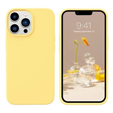 BENTOBEN for iPhone 13 Pro Case Soft Silicone Gel Rubber Bumper Microfiber Lining Hard Back Shockproof Protective Phone Cover for iPhone 13 Pro 61 Yellow