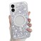 Bonoma for iPhone 16 Plus Case Sparkly Glitter Bling Back Magnetic Support for MagSafe Shockproof Crystal and Clear HighDuty Protection for Girls WomenGlitter Crystal