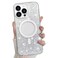 Bonoma for iPhone 16 Pro Case Sparkly Glitter Bling Back Magnetic Support for MagSafe Shockproof Crystal and Clear HighDuty Protection for Girls WomenGlitter Crystal