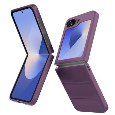 BonYonka Case for Samsung Galaxy Z Flip 6 Hard PC Slim Fit Bumper Case AntiScratch Shockproof Protective Phone Cover Purple