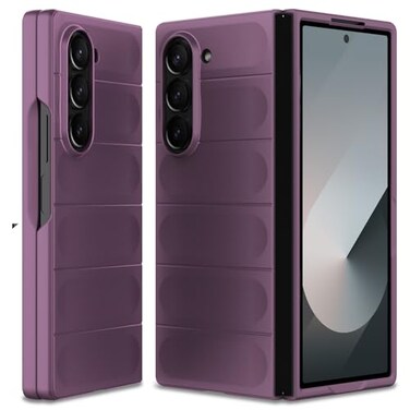 BonYonka Case for Samsung Galaxy Z Fold 6 Hard PC Slim Fit Bumper Case AntiScratch Shockproof Protective Phone Cover Purple