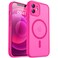 CANSHN Magnetic Compatible with iPhone 12 Case Upgraded Full Camera Protection Compatible with Magsafe Translucent Matte Shockproof Protective Phone Case Cover 61 Inch Hot Pink