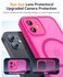 CANSHN Magnetic Compatible with iPhone 12 Case Upgraded Full Camera Protection Compatible with Magsafe Translucent Matte Shockproof Protective Phone Case Cover 61 Inch Hot Pink