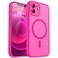 CANSHN Magnetic Compatible with iPhone 12 Case Upgraded Full Camera Protection Compatible with Magsafe Translucent Matte Shockproof Protective Phone Case Cover 61 Inch Hot Pink