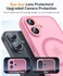 CANSHN Magnetic for iPhone 16 Case Upgraded Full Camera Protection Compatible with Magsafe Translucent Matte Shockproof Protective Phone Case for iPhone 16 Pink