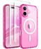 CAPRARO Magnetic Compatible with iPhone 16 Case Upgraded Full Camera Protection Compatible with MagSafe Protective Translucent Matte Women Girl Phone Case Cover Clear Neon