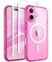 CAPRARO Magnetic Compatible with iPhone 16 Case Upgraded Full Camera Protection Compatible with MagSafe Protective Translucent Matte Women Girl Phone Case Cover Clear Neon