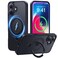 CASEKOO UltraMagnetic Stand for iPhone 16 Case Military Drop Protection Compatible with MagSafe Shockproof Translucent Matte Slim Ring Holder Case for iPhone 16 61 Black
