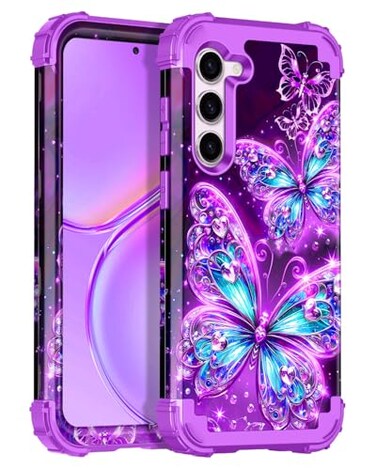 Casetego for Galaxy S23 5G CaseGlow in The Dark Three Layer Heavy Duty Sturdy Shockproof Full Protection Rugged Hard PCSoft TPU Bumper Case for Samsung Galaxy S23 61 inchDark Purple