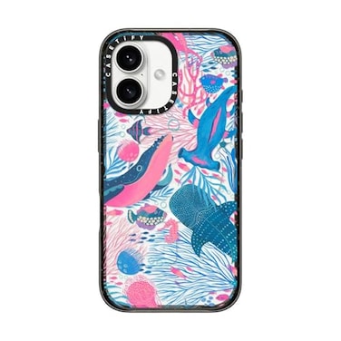 CASETiFY Impact Case for iPhone 16 Slim 82 ft 4X Military Grade Drop ProtectionCompatible with Magsafe Under The Sea Clear Black