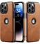 C Casus Casus Designed for iPhone 14 Pro Case Vegan Leather Slim Logo View Classic Luxury Elegant Thin Protective Cover 2022 61 Brown