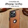 C Casus Casus Designed for iPhone 14 Pro Case Vegan Leather Slim Logo View Classic Luxury Elegant Thin Protective Cover 2022 61 Brown