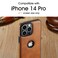 C Casus Casus Designed for iPhone 14 Pro Case Vegan Leather Slim Logo View Classic Luxury Elegant Thin Protective Cover 2022 61 Brown