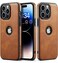 C Casus Casus Designed for iPhone 14 Pro Case Vegan Leather Slim Logo View Classic Luxury Elegant Thin Protective Cover 2022 61 Brown